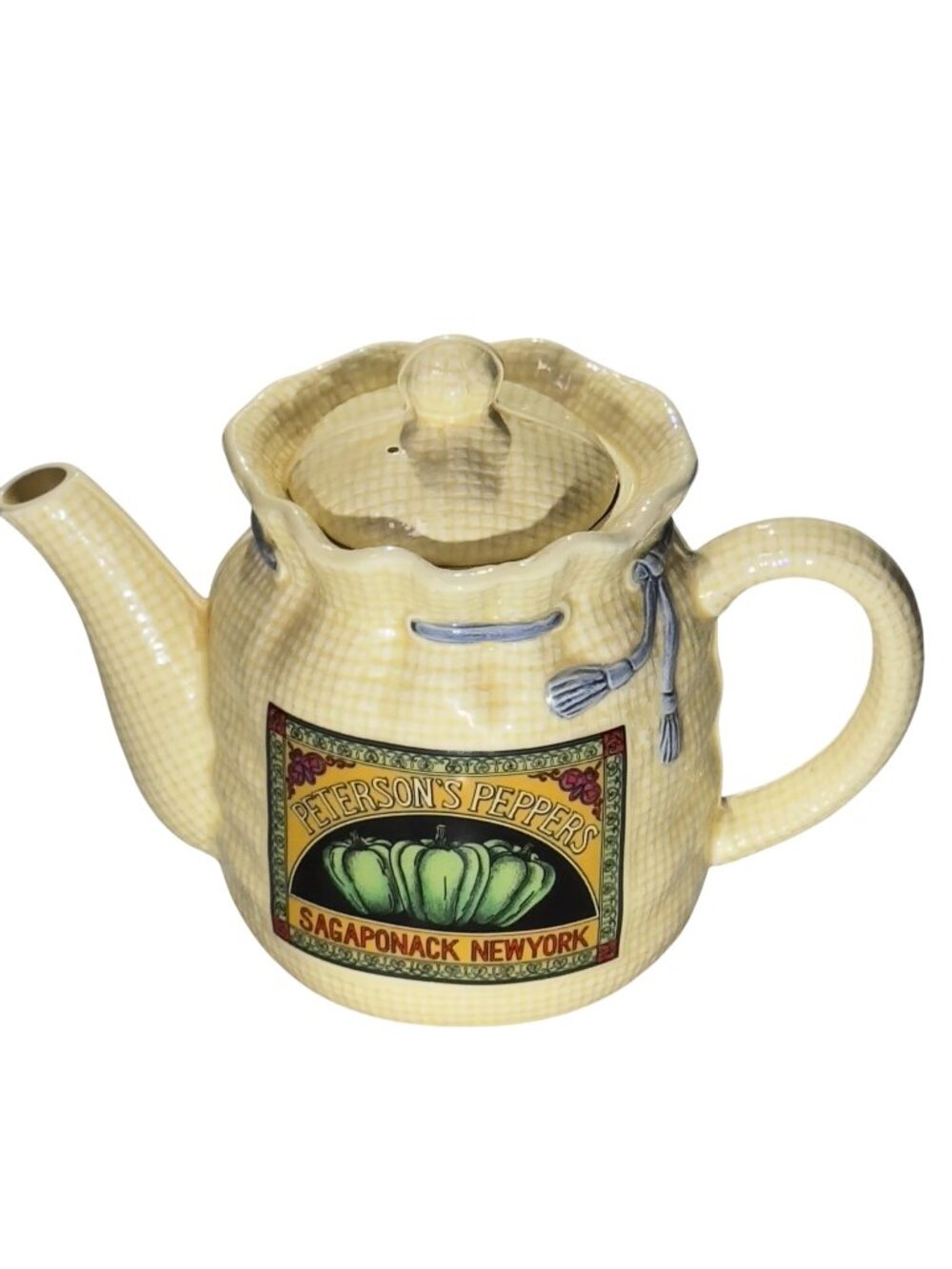 Vintage Petersons Peppers "Sagaponack" Ceramic Teapot With Lid